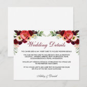 フローラブルゴーニュ結婚ボホ詳細挿入カード ポストカード (正面/裏面)