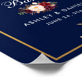 フローラブルゴーニュ結婚ーブルーのホットチョコレートバー ポスター (角)