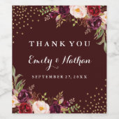 フローラブルゴーニュ結婚ー金ゴールドワインラベル ワインラベル (シングルラベル)