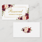 フローラブルゴーニュ結婚金ゴールドの予約名 プレイスカード (正面/裏面)