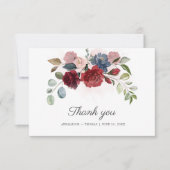 フローラブルゴーニュ緑のユーカリ結婚プス サンキューカード (正面)