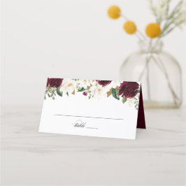 フローラブルゴーニュ緑の白マグノリアエレガント プレイスカード