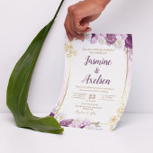 フローラブルゴーニュ編集可能結婚式招待状 招待状