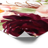 フローラブルゴーニュ赤面エレガントウェディングサイン ポスター