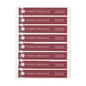 フローラブルゴーニュ赤面メリークリスマスホリデー ラップアラウンドラベル (シート)