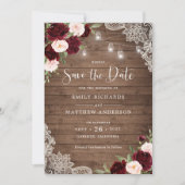 フローラブルゴーニュ赤面レースウッドセーブ 招待状 (正面)