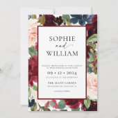 フローラブルゴーニュ赤面結婚式招待状 招待状 (正面)