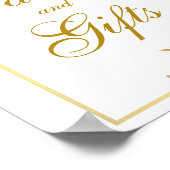 フローラブルゴーニュ金ゴールドウェディングカードギフト ポスター (角)
