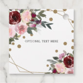 フローラブルゴーニュ金ゴールドグリッター幾何結婚の フェイバータグ (裏面)