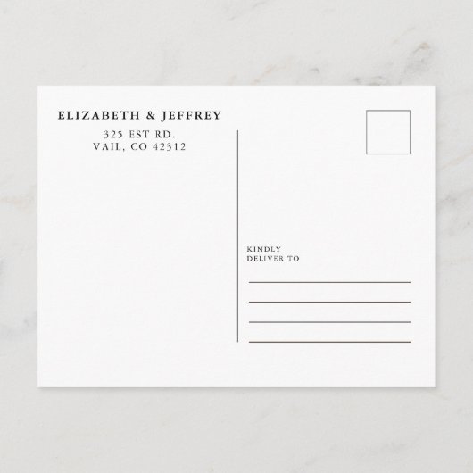 フローラブルゴーニュ金ゴールドジオメトリック保存日付 案内ポストカード (裏面)