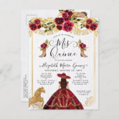 フローラブルゴーニュ金ゴールドチャラプリンセスキンセアニェラ インビテーションポストカード (正面/裏面)