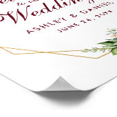 フローラブルゴーニュ金ゴールドフレームボホ結婚の歓迎 ポスター (角)