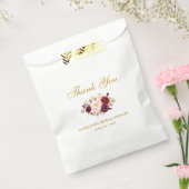 フローラブルゴーニュ金ゴールドブライダルシャワー感謝してい フェイバーバッグ (封をした状態)