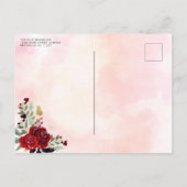 フローラブルゴーニュ金ゴールドプリンセス誕生日キンセアニェラ インビテーションポストカード (裏面)