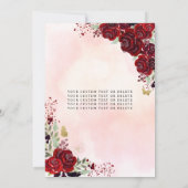 フローラブルゴーニュ金ゴールドプリンセス誕生日キンセアニェラ 招待状 (裏面)