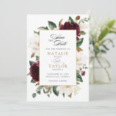 フローラブルゴーニュ金ゴールドマグノリア日救付エレガント付 招待状 (スタンド正面)