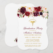 フローラブルゴーニュ金ゴールドメディカルグラードパーティー招待状W 招待状 (正面/裏面)