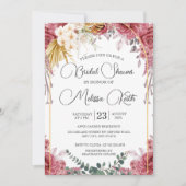 フローラブルゴーニュ金ゴールドユーカリブライダルシャワー 招待状 (正面)