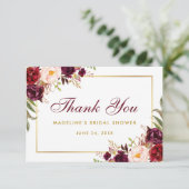 フローラブルゴーニュ金ゴールド感謝していブライダルシャワーSB 招待状 (スタンド正面)