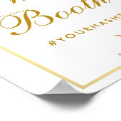 フローラブルゴーニュ金ゴールド結婚の写真ブース ポスター (角)