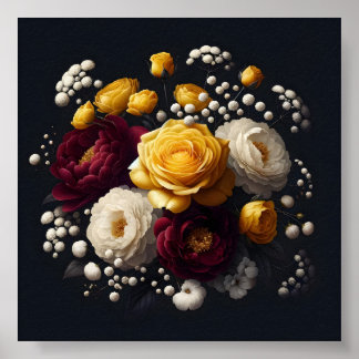 フローラブルゴーニュ黄昇華印刷 ポスター