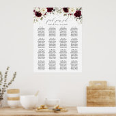 フローラブルゴーニュ16台結婚の座席表 ポスター (キッチン)