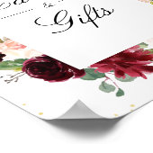 フローラブルゴーニュ&ネイビーカード&ギフトサイン ポスター (角)