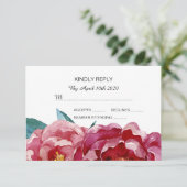 フローラブルゴーニュMarsala Peony RSVPカード (スタンド正面)