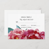 フローラブルゴーニュMarsala Peony RSVPカード (正面/裏面)