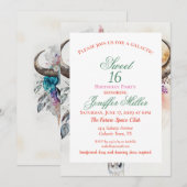 フローラブルスカルウォーターカラーアート 招待状 (正面/裏面)