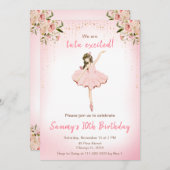 フローラブルネットヘアバレリーナ誕生日 招待状 (正面/裏面)
