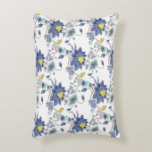 フローラブルーとイエロー アクセントクッション (正面(垂直))