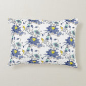 フローラブルーとイエロー アクセントクッション (裏面)