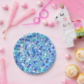 フローラブルーとターコイズガーデン紙プレート ペーパープレート (パーティー)