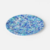 フローラブルーとターコイズガーデン紙プレート ペーパープレート (アングル)