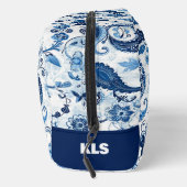 フローラブルーとホワイトのペイズリーモノグラムのパーソナライズ ドップキット (右)