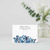 フローラブルーの水彩ヘアクリップバレットディスプレイ 名刺 (スタンド正面)