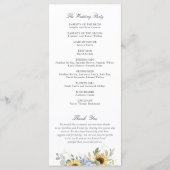 フローラブルーアジサイひまわり結婚式 プログラム (裏面)