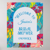 フローラブルーアールデコヴィンテージブライダルシャワーへようこそ ポスター (正面)