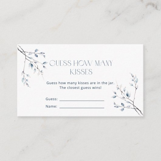 フローラブルーウィンターボタニカル推測いくつのキス エンクロージャーカード (正面)