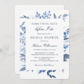 フローラブルーウォーターブライダルシャワー 招待状 (正面/裏面)