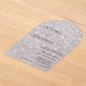 フローラブルーエレガントな結婚式 アクリル招待状 (レイダウン)