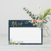 フローラブルーエレガント金ゴールドリタイアメントフラット アドバイスカード (スタンド正面)