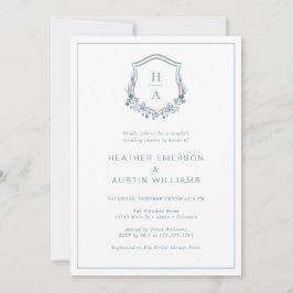 フローラブルーカップルウェディングシャワー 招待状