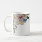 フローラブルーカラフルバタフライグリーンウェディングパーティー コーヒーマグカップ (左)