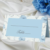 フローラブルーカントリーガーデンエレガントなウェディングエスコート プレイスカード