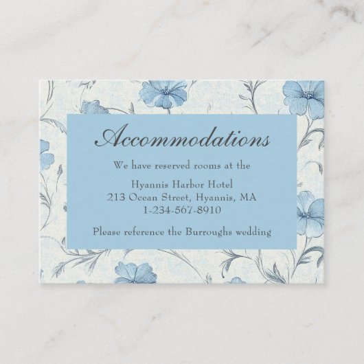 フローラブルーカントリー庭園の結婚式宿泊施設 エンクロージャーカード (正面)