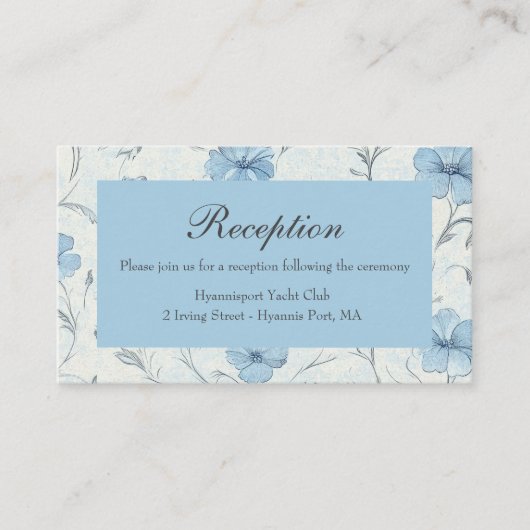 フローラブルーカントリー結婚ガーデンT's Reception エンクロージャーカード (正面)