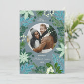 フローラブルークリスマスフォトホリデーカード シーズンカード (スタンド正面)