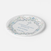 フローラブルークロスバプテスマ紙プレート ペーパープレート (アングル)